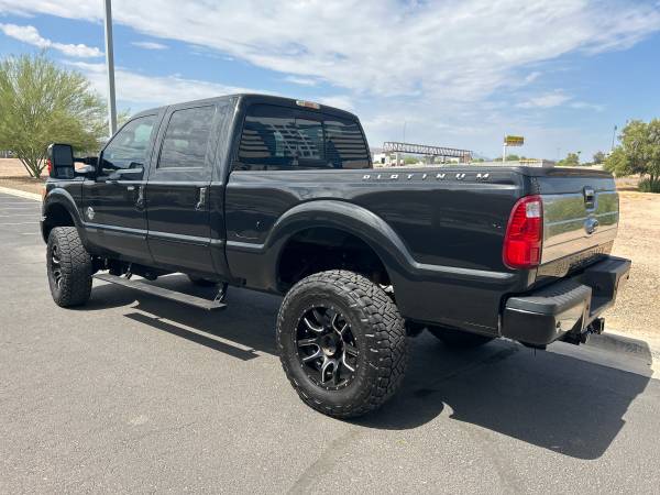 2015 FORD F250 PLATINUM CREW 6.7L V8 POWERSTROKE LIFTED DIESEL FX4 4X4 - $39,995 (1-AZ OWNER RUNS FANTASTIC WELL MAINTAINED SUPER SHARP LIFTED)
