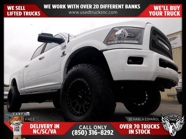 $589/mo - 2016 Ram 2500 Laramie 4x4Crew Cab 63 ft SB Pickup FOR ONLY - $589 (Used Cars For Sale)