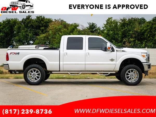 2012 Ford F 250 4WD Crew Cab LARIAT DIESEL LIFTED CUSTOM WHEELS !!! with - $28,995 (60 Diesel 4x4 Trucks in inventory**BAD CREDIT OKAY!!!)