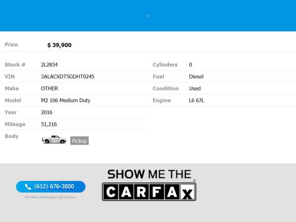 2016 FREIGHTLINER M2 M 2 M-2 106 Medium Duty - $39,900 (Boyer Trucks)