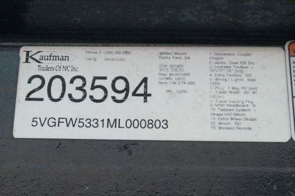2021 *Kaufman* *3 Car Trailer *2021 KAUFMAN 50+6ft. 3 CAR - $12,999 (Nashville, TN)