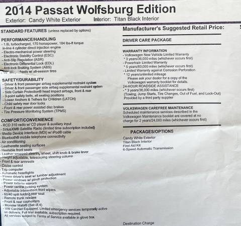 214 Passat 1.8 T Wolfsburg Edition - $12,999 (Dyer In)