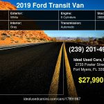 2019 Ford Transit Van T-250 148" Low Rf 9000 GVWR Swing-Out RH Dr with - $27,990 (Bueno! Bonito! & Barato! Llamanos Al 239-337-0039!)